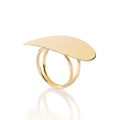 Anillo maxi doble ovalado chapado en oro de 18 quilates