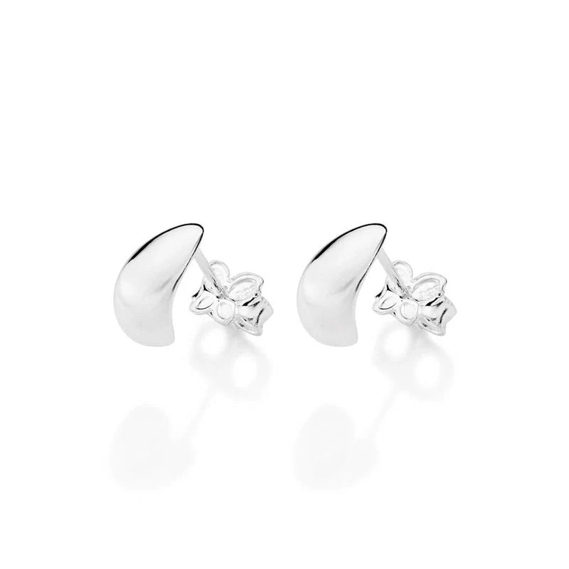 Colgantes de luna mediana en forma de lágrima en plata maciza 925 ley