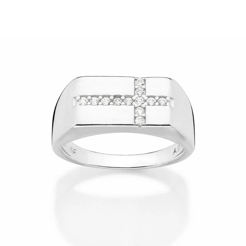 Anillo de plata maciza 925 con circonita cúbica